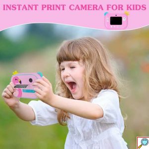 Επαναφορτιζόμενη Παιδική Φωτογραφική Μηχανή με Θερμική Εκτύπωση, Χωρίς Μελάνι & Εφαρμογή WiFi - Pink Flamingo