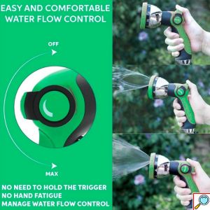 Πιστόλι Ποτίσματος με 10 Λειτουργίες Ψεκασμού, Αντιολισθητική Λαβή και Μεταλλικούς Ταχυσυνδέσμους