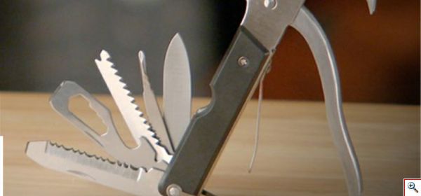 Πολυεργαλείο με 18 σε 1 Εργαλεία - Σφυρί, Πένσα, Κόφτης, Εξωλκέας Πρόκας, Μαχαίρι, 3 Κατσαβίδια, 4 Κλειδιά, 2 Πριόνια, Ανοιχτήρι, Λίμα - Tactool Σουγιάς