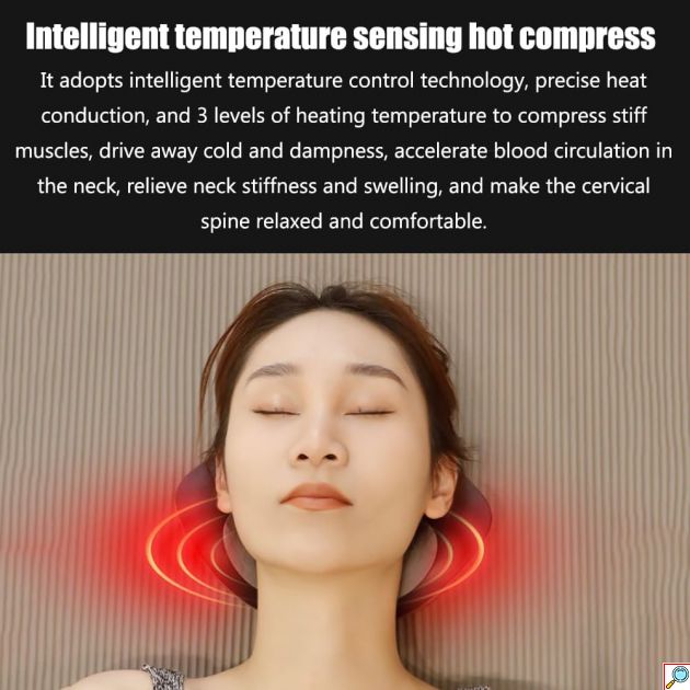 3 σε 1 Πολυλειτουργικό Όργανο για τον Αυχένα με Μασάζ, Ηλεκτροδιέργεση και Θερμοθεραπεία - Με Τηλεχειριστήριο