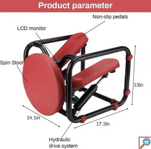 Πολυλειτουργική Συσκευή Γυμναστικής - Twister Mini Stepper με Λάστιχα Αντίστασης & Οθόνη LCD