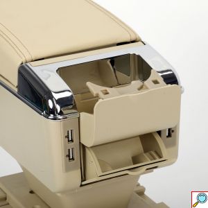 Πολυλειτουργικό Υποβραχιόνιο - Τεμπέλης Αυτοκινήτου με 4 Θύρες USB & LED