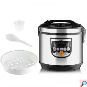 RAF Πολυμάγειρας - Ατμομάγειρας – Βραστήρας ρυζιού - Γιαουρτοπαρασκευαστής 900W Χωρητικότητας 5lt