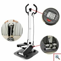 Πολυλειτουργικό Μηχάνημα Γυμναστικής Stepper με Λάστιχα Αντίστασης & Οθόνη Θερμιδομέτρησης