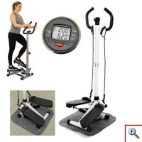 Πολυλειτουργικό Μηχάνημα Γυμναστικής Stepper με Λάστιχα Αντίστασης & Οθόνη Θερμιδομέτρησης