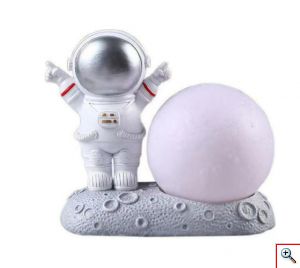 Πολύχρωμο Φωτιστικό Aστροναύτης Φεγγάρι 3D RGB LED, Επαναφορτιζόμενο - Space Man Moon Light Lamp