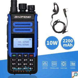 Ισχυρός Ασύρματος Πομποδέκτης 10W έως 10km UHF/VHF Dual Band 128 Κανάλια με Οθόνη, Φακό - Two Way Radio Tranceiver 