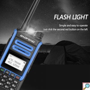 Ισχυρός Ασύρματος Πομποδέκτης 10W έως 10km UHF/VHF Dual Band 128 Κανάλια με Οθόνη, Φακό - Two Way Radio Tranceiver 
