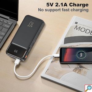Power bank 10000mAh με 3 Καλώδια και Οθόνη LED Remax 