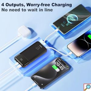 Power bank 10000mAh με 3 Καλώδια και Οθόνη LED Remax 