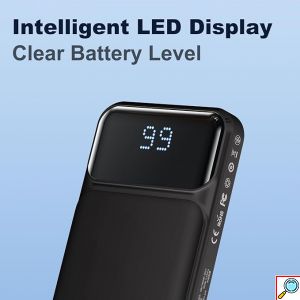Power bank 10000mAh με 3 Καλώδια και Οθόνη LED Remax 