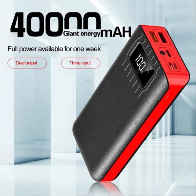 Power Bank 40000mAh με LED Οθόνη & Πολλαπλές Θύρες - Γρήγορη Φόρτιση για Κινητά & Tablet - Andowl