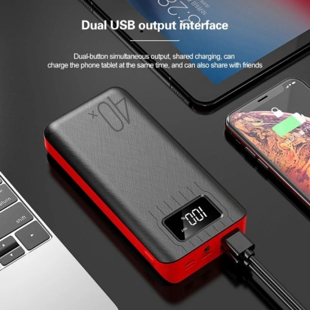 Power Bank 40000mAh με LED Οθόνη & Πολλαπλές Θύρες - Γρήγορη Φόρτιση για Κινητά & Tablet - Andowl