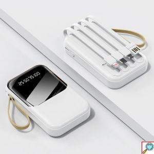 Powerbank 10000mAh All-in-One με 4 Ενσωματωμένα Καλώδια Φόρτισης & LED Ένδειξη Mπαταρίας σε 3 Χρώματα
