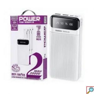 Φορητός Φορτιστής Power Bank 20000mAh με 4 Θύρες USB-A Λευκό-REMAX