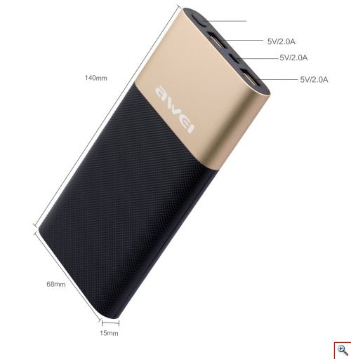Power Bank 10000mAh - Μπαταρία για Κινητά, Κάμερες και Tablet AWEI P53K