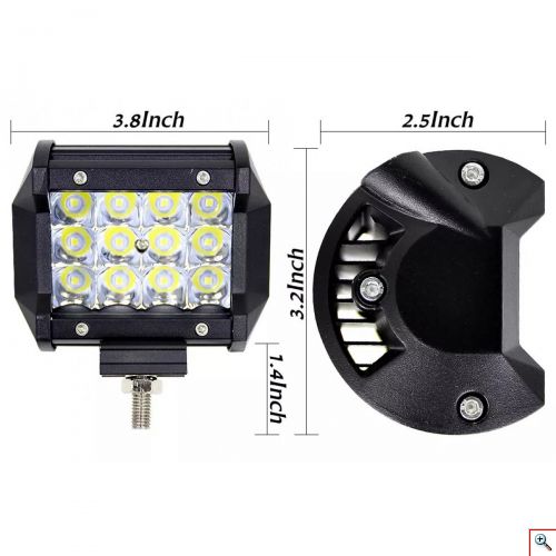 Αδιάβροχος Προβολέας Αυτοκινήτου 12 SMD LED 36W 10-30V
