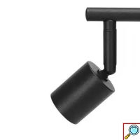 Τριπλό Σποτ με Ντουί GU10 Σε Ράγα από Ανοξείδωτο Ατσάλι- Μαύρο