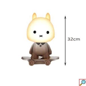 Επιτραπέζιο Παιδικό Πορτατίφ Λαγουδάκι με Πατίνι 32cm Καφέ 