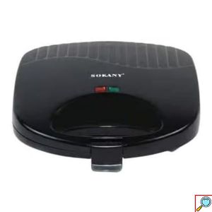 Τοστιέρα SOKANY 750W με Τριγωνικές Πλάκες για Δύο Τοστ Μαύρη