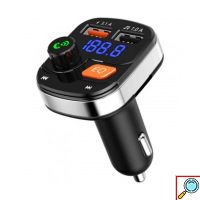 Ασύρματος Πομπός FM με 2 USB και Υποδοχή Κάρτας Μνήμης Andowl μαύρο