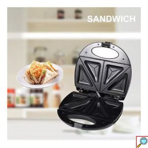 Τοστιέρα SOKANY 750W με Τριγωνικές Πλάκες για Δύο Τοστ Μαύρη