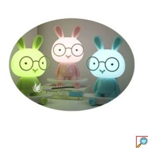 Επιτραπέζιο Παιδικό Πορτατίφ Λαγουδάκι με Πατίνι 28cm Ροζ