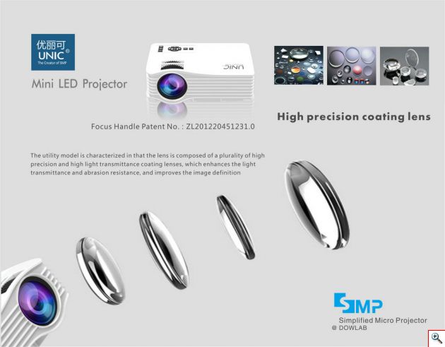 Φορητός Προβολέας Led Wifi Unic® & Μίρακας HD με HDMI, SD, USB