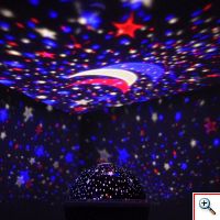  Περιστρεφόμενο Φωτιστικό Δωματίου με Projector Αστέρια 