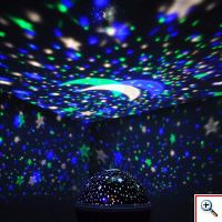  Περιστρεφόμενο Φωτιστικό Δωματίου με Projector Αστέρια 