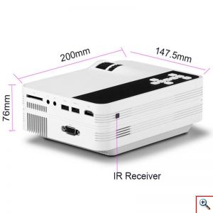 Προτζέκτορας Τεχνολογίας Προβολής DLP (DMD) LED, 1080 p, 16:9, 4500 Ansi Lumens, με Τηλεχειριστήριο, HDMI, VGA, USB, SD Card, Λευκός, Projector Andowl Q-A17