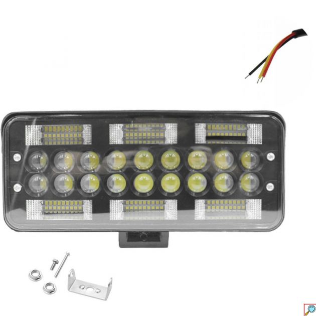  LED Αδιάβροχος προβολέας αυτοκινήτου 54 SMD 12-24V 25cm με ψυχρό λευκό φωτισμό μαύρο