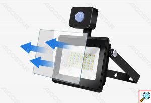 Προβολέας SMD LED 50W με Ανιχνευτή Κίνησης - 4000K 4500lm - Aigostar