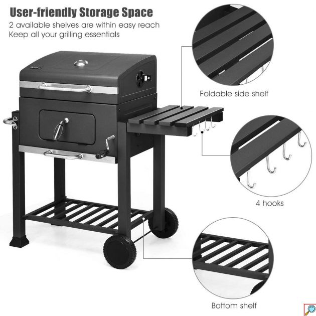 Ψησταριά BBQ Grill Master 115x56x108cm - Μαύρη