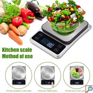Ψηφιακή Ζυγαρία Κουζίνας 1-10Kg με Ακρίβεια 1 Γραμμαρίου και Πολλαπλές Μονάδες Μέτρησης Βάρους - Aerbes