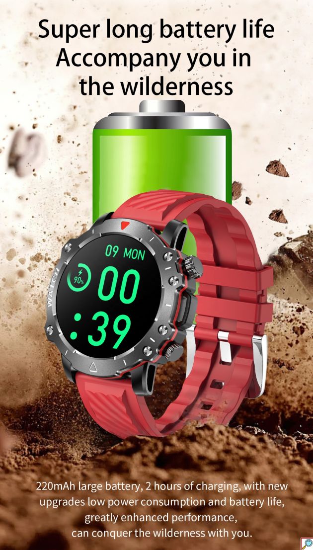 Ψηφιακό Ρολόι Smartwatch με Οθόνη HD, Bluetooth & Αδιάβροχη Προστασία - Συμβατό με iOS & Android