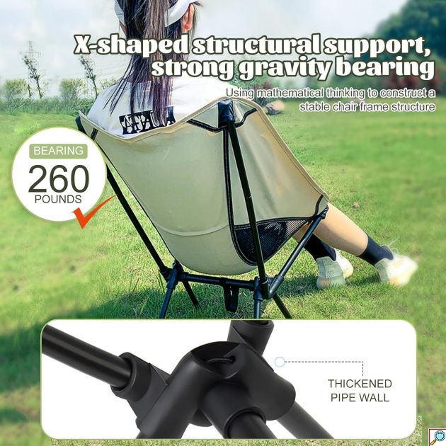 Πτυσσόμενη Καρέκλα Παραλίας Camping Υφασμάτινη 60x52x65cm Λευκό/Μπεζ 