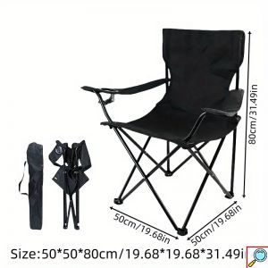 Πτυσσόμενη Μεταλλική Καρέκλα Παραλίας & Camping με Ποτηροθήκη 50 x 50 x 80 cm