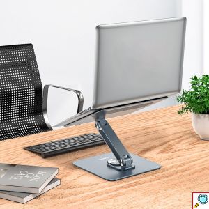 Πτυσσόμενη Περιστρεφόμενη Βάση Laptop & Tablet Αλουμινίου 360° - Ρυθμιζόμενη Επιτραπέζια Βάση Γραφείου - Hoco