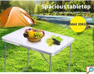 Πτυσσόμενο Μεταλλικό Τραπέζι Camping με Λαβή Μεταφοράς