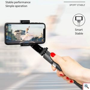 Πτυσσόμενος Σταθεροποιητής - Gimbal - Τρίποδο - Selfie Stick με Ενσωματωμένο & Αποσπώμενο Bluetooth Χειριστήριο, L08 OEM