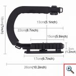 Puluz® Σταθεροποιητής Χειρός DSLR, Sport Action Camera, Smartphone & Μικρόφωνο με Φωτισμό LED - U-Grip Gimbal & Stabilizer Vlog Set