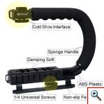 Puluz® Σταθεροποιητής Χειρός DSLR, Sport Action Camera, Smartphone & Μικρόφωνο με Φωτισμό LED - U-Grip Gimbal & Stabilizer Vlog Set