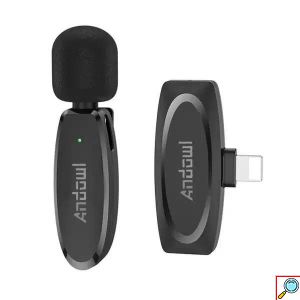 ANDOWL Ασύρματο Πυκνωτικό Μικρόφωνο Πέτου Lightning για Κάμερα και Κινητό για Ερασιτεχνική και Επαγγελματική Χρήση