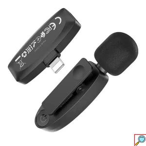 ANDOWL Ασύρματο Πυκνωτικό Μικρόφωνο Πέτου Lightning για Κάμερα και Κινητό για Ερασιτεχνική και Επαγγελματική Χρήση