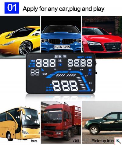 Οθόνη HUD Head Up Display Set Αυτοκινήτου με OBD II Interface Q7