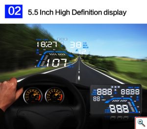 Οθόνη HUD Head Up Display Set Αυτοκινήτου με OBD II Interface Q7