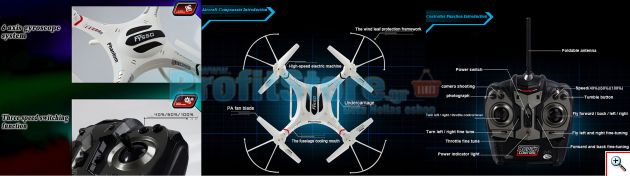 Τηλεκατευθυνόμενο Ελικόπτερο Quadcopter 6 Axis Gyro 2.4GHz 3D-360 για Απίθανα Ακροβατικά