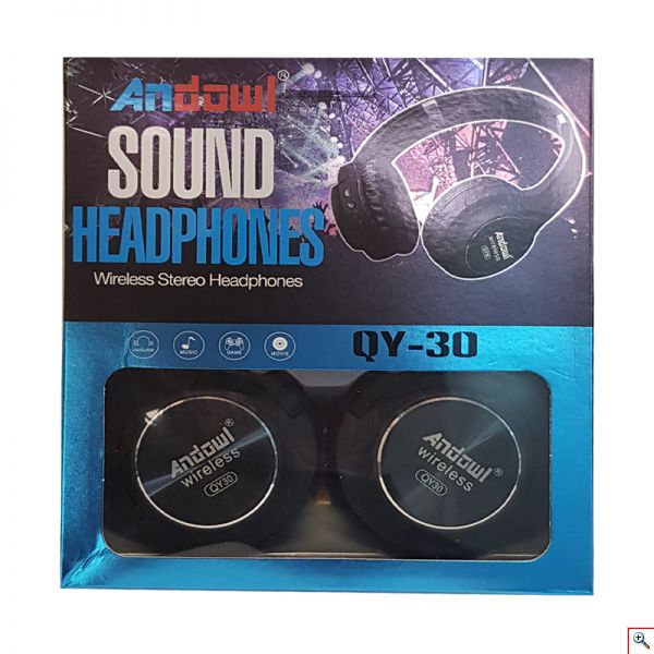 Ασύρματα On-Ear Ακουστικά Bluetooth με Aux, SD/TF, FM Radio & Μικρόφωνο - Andowl Foldable Wireless Headphones 