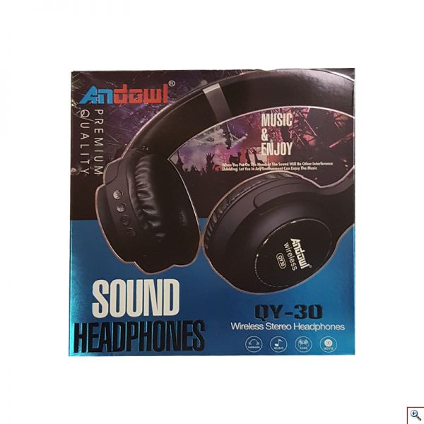 Ασύρματα On-Ear Ακουστικά Bluetooth με Aux, SD/TF, FM Radio & Μικρόφωνο - Andowl Foldable Wireless Headphones 